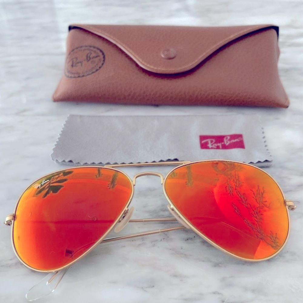 Ray-Ban Aviator Sunglasses Mirror Large 3025 Orange